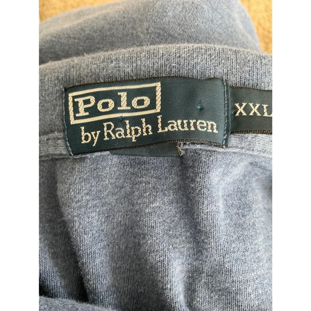 Polo Ralph Lauren Mens XXL Navy Blue Heather Short Sleeve Cotton Polo Shirt Logo